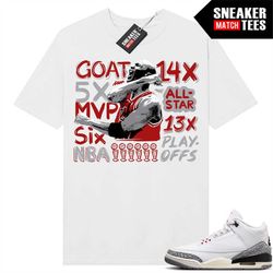 White Cement 3s to match Sneaker Match Tees White 'MJ Accolades Victory'