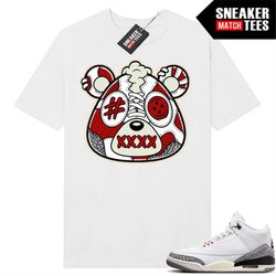 White Cement 3s to match Sneaker Match Tees White 'Sneakerhead Bear'