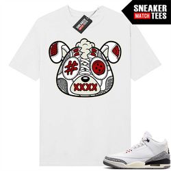 White Cement 3s to match Sneaker Match Tees White 'Sneakerhead Puppy'