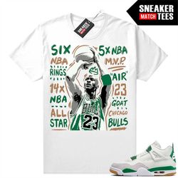 Pine Green 4s to match Sneaker Match Tees White 'MJ Accolades Jumper'