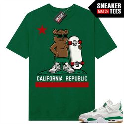 Pine Green 4s to match Sneaker Match Tees Green 'SB California Bear'