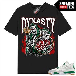 Pine Green 4s to match Sneaker Match Tees Black 'Dynasty'