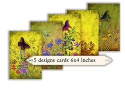 Printable Cards and Pocket ATC Cards Journal Cards Junk Journal  Printable Ephemera Untamed Spirit