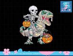 Skeleton Riding Mummy Dinosaur T rex Halloween Funny Pumpkin png, sublimation copy