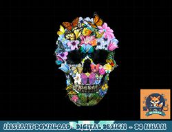 Skull Shirts for Women Floral Butterfly Skull Cool Halloween png, sublimation copy