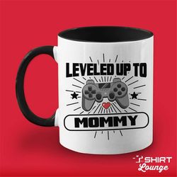 Leveled Up To Mommy Coffee Mug, New Mom Gift, Gamer Mom Present, Gamer Mommy, Nerdy Mom Baby Shower Gift, Geeky Mom, Soo