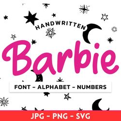 Barbie Pink Font Alphabet , Barbie Doll Svg, Girly Pink Svg, Retro Svg, Cricut, Silhouette Vector Cut File
