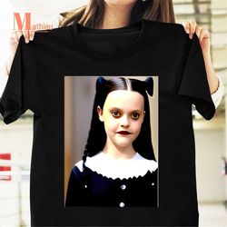 Wednesday Addams Black And White Dress Portrait Vintage T-Shirt, Wednesday Addams Shirt, Wednesday Movie Shirt