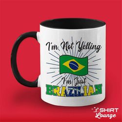 Brazilian Mug, Brazil Coffee Cup, Funny Brazilian Gift Idea, Present for Husband, Wife, Family, Tea Mug, Brazil Flag, I'