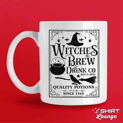 Witches Brew Mug, Cute Halloween Mug, Salem Witch Drink Co, Gifts for Wiccans, Witchy Stuff, Goth Mug, Witch Coffee Cup,