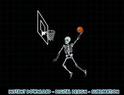 Vintage Skeleton Basketball Player Dunking Hoop Halloween png, sublimation copy