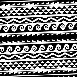 Polynesian Wave Pattern Seamless Tileable Repeating Pattern