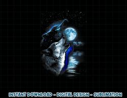 Wolf Moon Lake Wolf Howling Full Moon Wolf Graphics Design png, sublimation copy