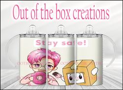 Lankybox with Boxy - Stay Safe - Sublimation tumbler wrap 12oz, 20oz 30oz PNG