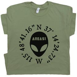 Area 51 T Shirt Storm Area 51 Coordinates Shirt Cool Alien Tee UFO Flying Saucer Graphic Tee Hat Roswell New Mexico Scie