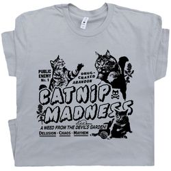 Funny Cat Shirts for Women Men Catnip Madness Cute Cat Shirts Funny Shirts with Cats Crazy Shirts Cool Graphic T Shirts