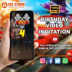 Cars Birthday Invitation Video, Cars Invitation Birthday video, Cars Video Invitation, Cars Birthday Evites, Cars