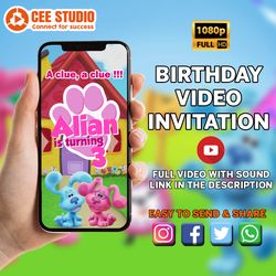 Blue's Clues and you Invitation. Magenta Animated Invitation, Blue's Clues and Magenta Birthday Invitation