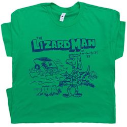 Lizardman Shirt Cryptozoology Shirts for Men Women Weird Cryptid T Shirts Strange Unusual Graphic Tee Lizard Man Shirt B