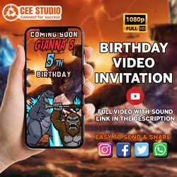 Birthday party Video Invitation, Video Invitation, Birthday Invite, Animated, Digital Invitation, Invitacion Animada