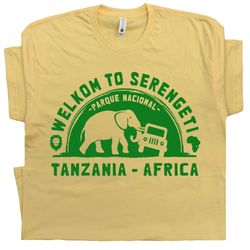 Serengeti National Park T Shirt Tanzania Africa Shirt Elephant Shirt Vintage Circus Zoo Animals African Safari 4x4 Shirt