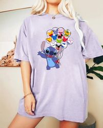 Disney Stitch Mickey Balloons Comfort Colors Shirt, Disn