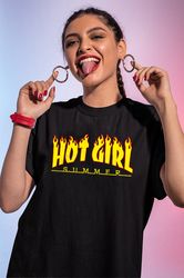 Hot Girl Summer Thrasher , Oversized T-shirt , Aesthetic Shirt , Festival Outfit , Summer 2023 shirt , 90s Vintage Shirt