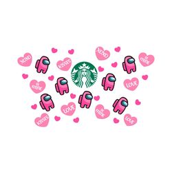 Starbucks Cold Cup Among Us Love Svg, Trending Svg, Among Us Love Svg, Starbucks Wrap Svg, Starbuck Cold Cup Svg, Valent