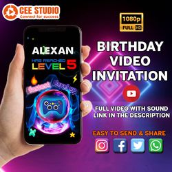 Video Game Birthday Invitation, Gaming Party Invitation, Video Game Invitation, Video Gamer digital party evite, Video