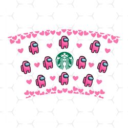 Pink Among Us Full Wrap For Starbucks, Trending Svg, Starbucks Wrap Svg, Starbuck Cold Cup Svg, Full Wrap Among Us, Star