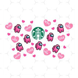 Starbucks Cold Cup Among Us Love Svg, Trending Svg, Among Us Love Svg, Starbucks Wrap Svg, Starbuck Cold Cup Svg, Valent