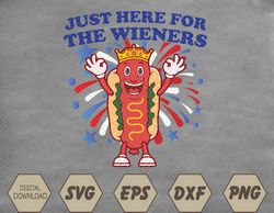 4th of july I'm Just Here For The Wieners Svg, Eps, Png, Dxf, Digital Download