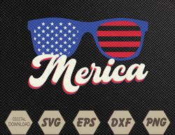 Merica 4th of July Patriotic American Flag Apparel Svg, Eps, Png, Dxf, Digital Download