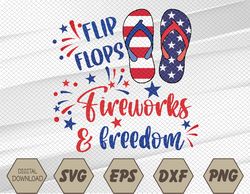 America Fireworks Patriotic Flip-flops And Freedom American Fireworks American Parade 4th Of July Svg, Eps, Png, Dxf, Di