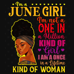 I Am A June Girl Black Woman Svg, Birthday Svg, Ju