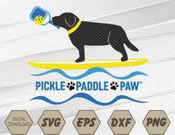 Pickle Paddle Paw - Dog paddling and playing pickleball Svg, Eps, Png, Dxf, Digital Download
