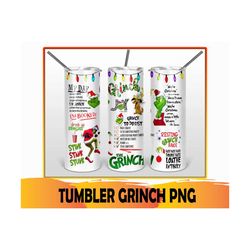 the grinch christmas tumbler wrap png, skinny tumbler png