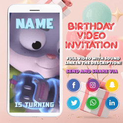The Creature Cases birthday video inviation, Creature Cases animated invitation, The Creature Cases birthday theme