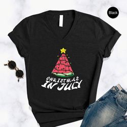 Christmas In July Watermelon Christmas Tree Summer Vacation shirt , Christmas in July shirt  Bundle, Tropical Summer shi