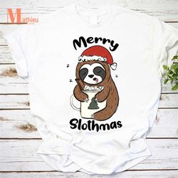 Sloth Merry Slothmas Vintage T-Shirt, Cute Sloth Shirt, Christmas Gift, Santa Sloth Shirt