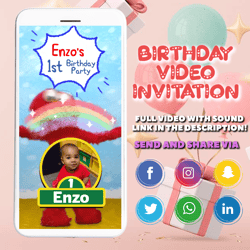 Birthday Invitation, Party decoration, Video Invitation, Birthday Invite, Animated, Digital Invitation, Invitacion