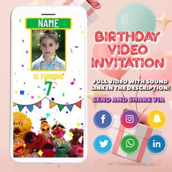 Birthday Invitation, Party decoration, Video Invitation, Birthday Invite, Animated, Digital Invitation, Animated Invite