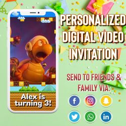 Super Mario Video Invitation, Super Mario Invite, Super Mario Birthday, Personalized Video Invitation, Instant Download