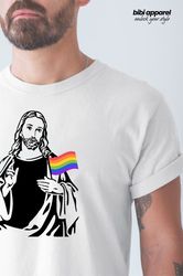 Pride Jesus T-shirt, LGBT Shirt, Pride Shirt, Rainbow Pride Shirt, Lesbian Shirt, Cant Think Straight Shirt, Gay Pride L