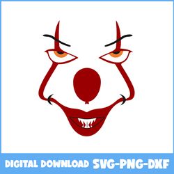 Pennywise Face Svg, Pennywise Svg, Scary Movies Svg, Horror Svg, Horror Movies Svg, Horror Character Svg, Png Dxf File