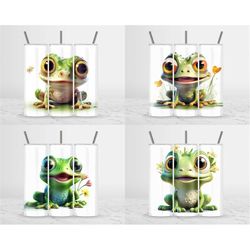 Baby Cute Frog 3D 8 Files Bundle Sublimation Tumbler Design Download PNG, 20 Oz Digital Tumbler Wrap PNG Download