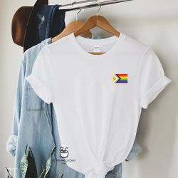 Progress pride flag shirt, Intersex Pride, Rainbow Heart Shirt, Pride Pocket Shirt, LGBT Tee, Pride Rainbow Heart T Shir