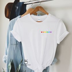 Rainbow Heart Shirt, Pride Pocket Shirt, Perfect Gift, LGBT Tee, Pride Rainbow Heart T Shirt, Pride Shirt