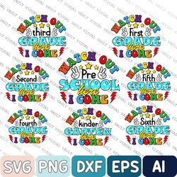 School Svg, 1st, 2nd, 3rd, 4th, 5th, Grade Teacher Svg, Svg designs Download, Bundle Hello Pre kindergarten