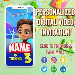Spidey and his amazing friends Birthday Digital Video Invitation